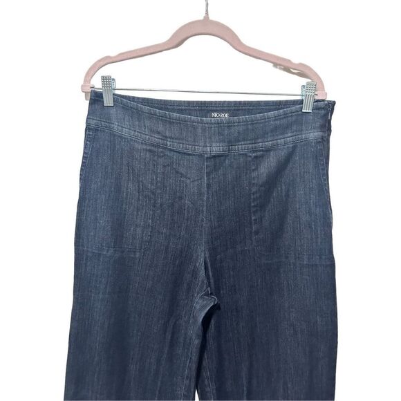 Nic+Zoe Flat Front Stretch Wide Leg Cropped Denim Pants Blue Dark Wash Size 12 - Picture 5 of 7
